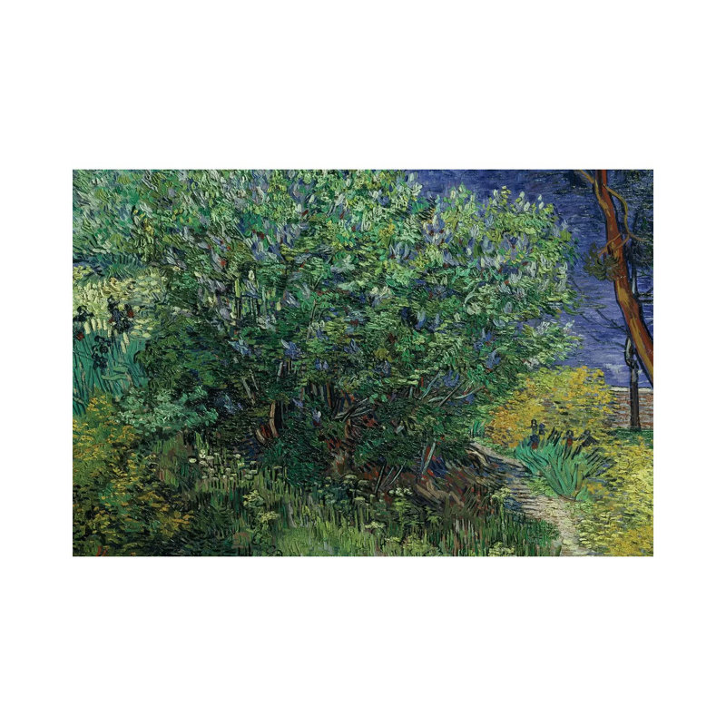 Lilac Bush, 1889 by Vincent Van Gogh - Wrapped Canvas Painting, 20.32 cm H x 30.48 cm W