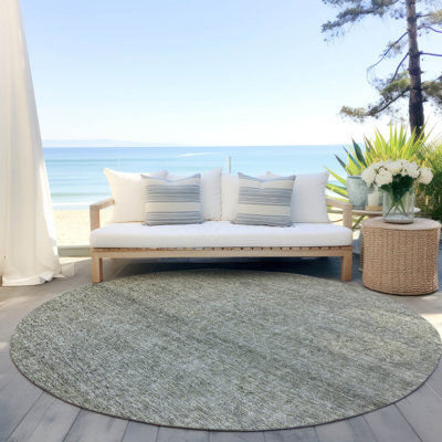 Tapis intérieur / extérieur vert lavable Omera 