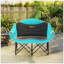 Chaise de camping double pour adultes Outsunny, chaise de camping pliante rembourrée avec accoudoirs, porte-gobelets, vert
