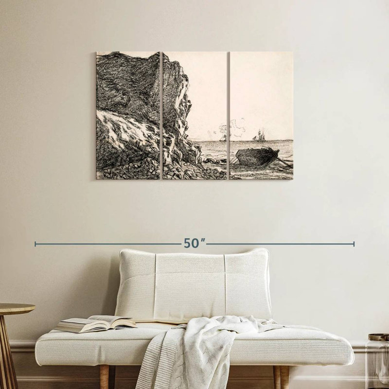 Gillard Falaises et mer Sainte-Adresse 1864, H 24 po x l 38 po