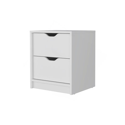 White Two-Drawer Nightstand