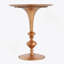 Petite petite table de bout ronde dorée, hauteur 29,3 po, décor métallique rétro