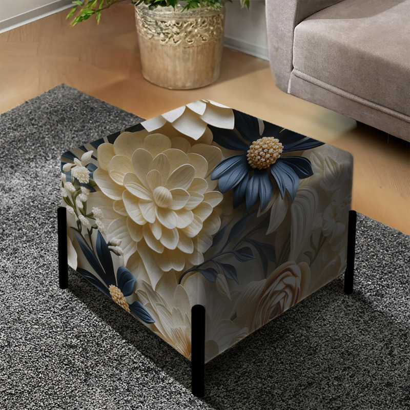 Nameer - Repose-pieds floral carré