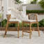 Ensemble de 2 tabourets d'extérieur Louie en bois de teck avec coussin beige