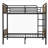 Metal Detachable Bunk Bed, Black-Toned Twin XL Over Twin XL Convertible Industrial Frame for Teen Bedrooms and Dormitories