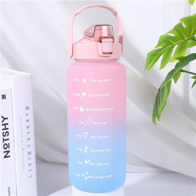 Water Bottle Leakproof With Straw & Handle 2 L