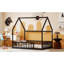 Lits sécuritaires pour lit double, structure de maison en bois de pin, chambre d'enfant de ferme