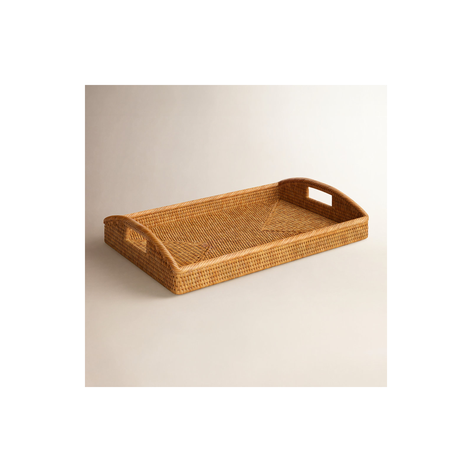 Ilonka Rattan Tray - Set of 1, Honey Brown