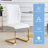Counter Height Bar Stools Backless Handwoven with Round Footrest, Set of 2, PVC Weaving for Indoor & Outdoor Use-426385430