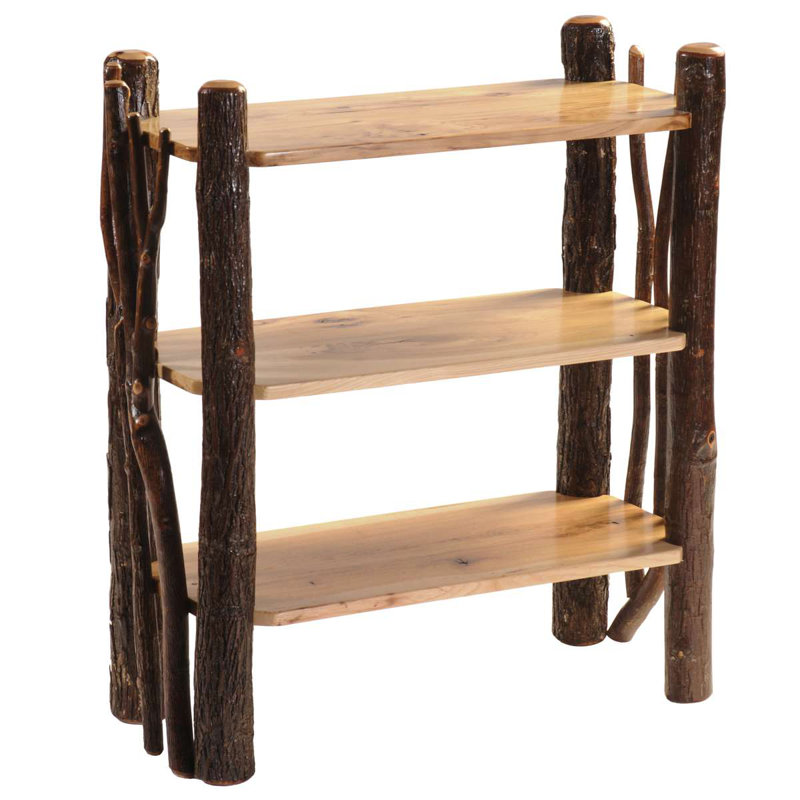 Bibliothèque Fireside Lodge Hickory Log, Aulne rustique