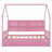 Spahr Noria Wooden Size House Bed with Trundle, Kids Bed with Shelf-2138869092-2080404806