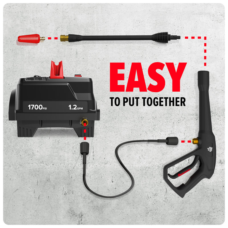 Dirt Devil 1700 PSI Black Electric Pressure Washer with Accessories