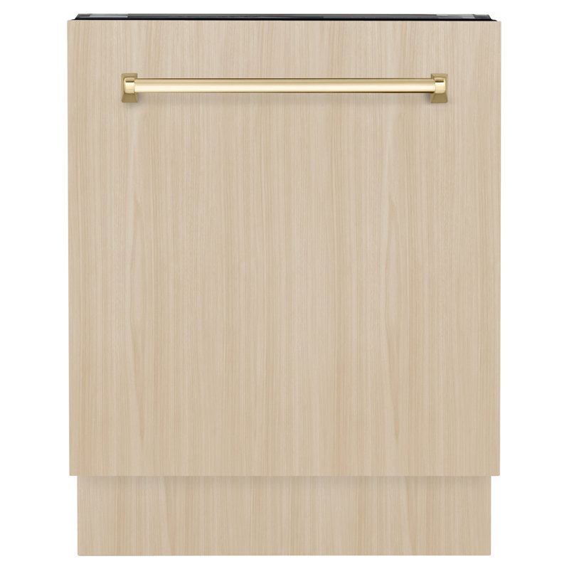 ZLINE Autograph Edition 24 in. Tallac Series 3rd Rack Top Control Built-In Tall Tub Dishwasher in Custom Panel Ready, 51dBa