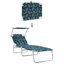 vidaXL Folding Sun Lounger with Canopy Outdoor Daybed Sunbed Steel and Fabric
