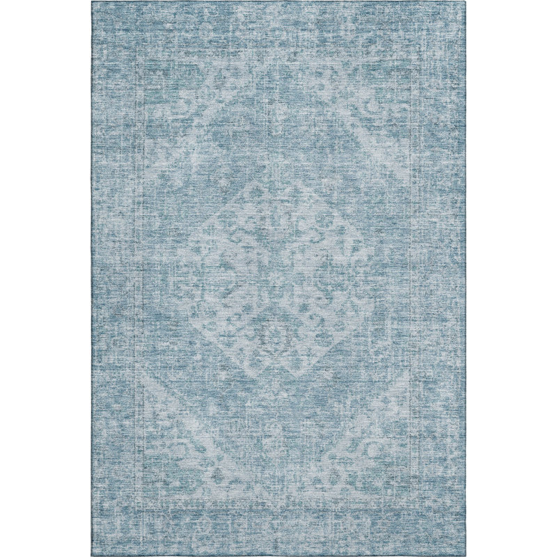 Premium Machine Washable Wayne AMF1104 Global Rug, Rectangle 10' x 14'