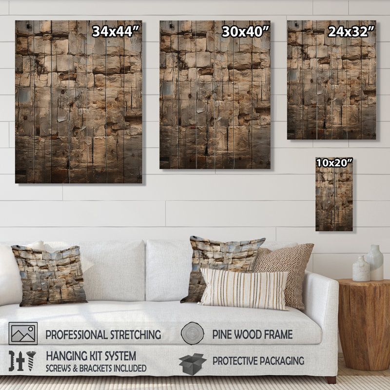 «Hebrew Western Wall Collage II», reproduction sur bois, H 32 po x l 24 po x P 0,78 po