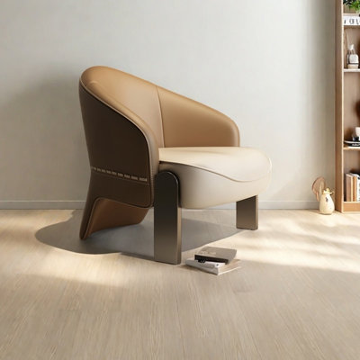 Fauteuil décontracté en similicuir léger et luxueux