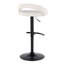 Ensemble de 2 tabourets à hauteur réglable avec pivotement à 360 degrés, repose-pieds arrondi en T et siège en similicuir blanc pour une utilisation polyvalente dans une cuisine ou un bar.-1385100702-1385100701