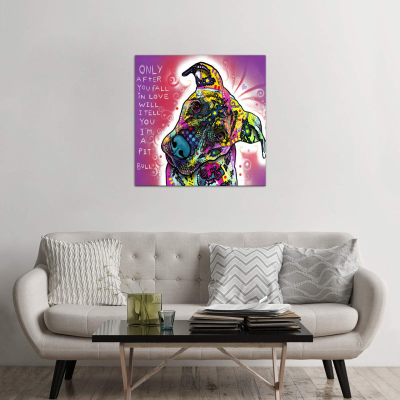 I'm A Pit Bull by Dean Russo - Print on Canvas, 45.72 cm H x 45.72 cm W x 1.91 cm D, No Frame