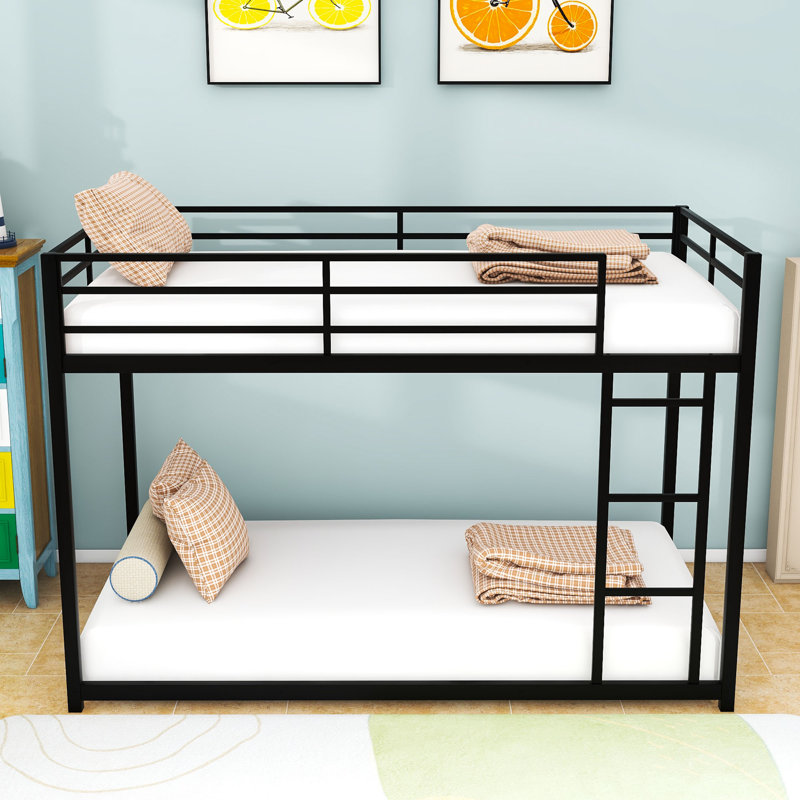 Cannelburg Kids Twin Over Twin Bunk Bed, Black