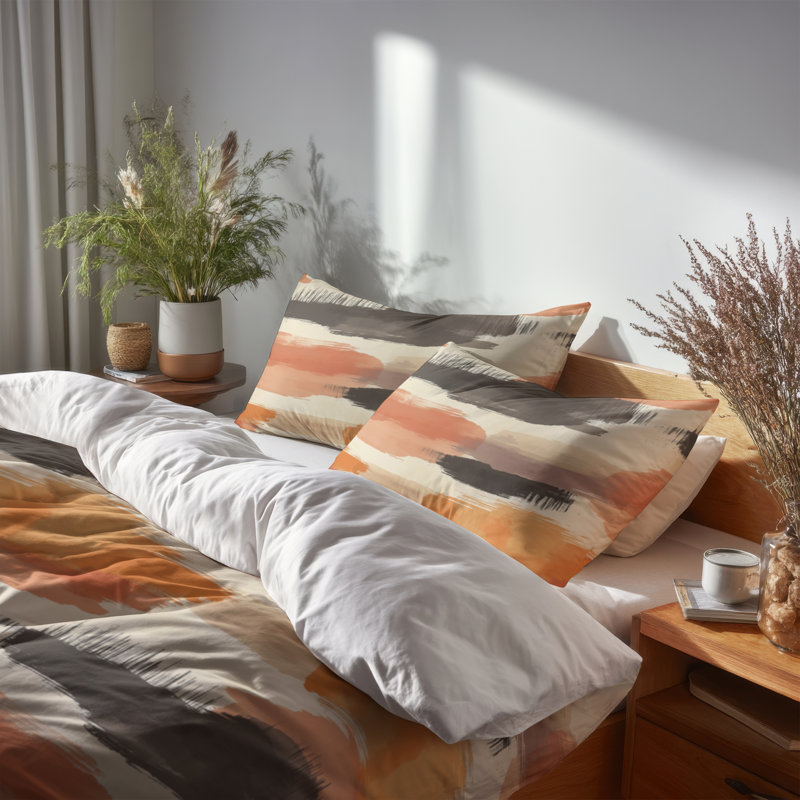 Ensemble de housse de couette abstraite de 3 - Ensemble de literie et de coussins Boho