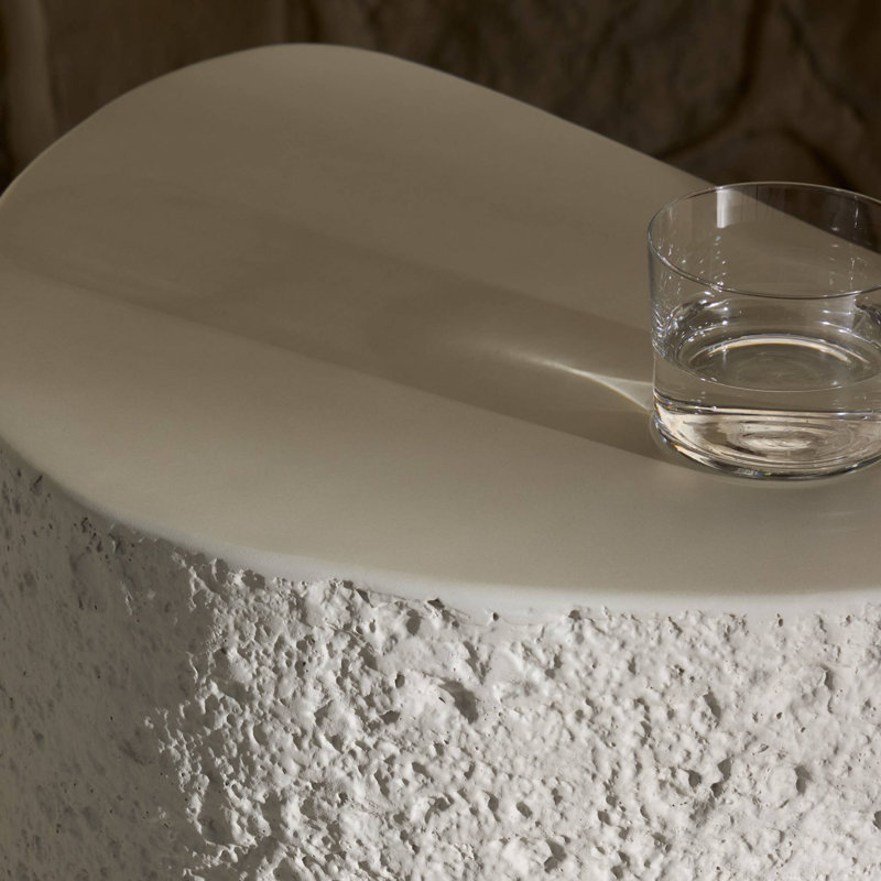 Medina Outdoor End Table-Large-Blanc Stone