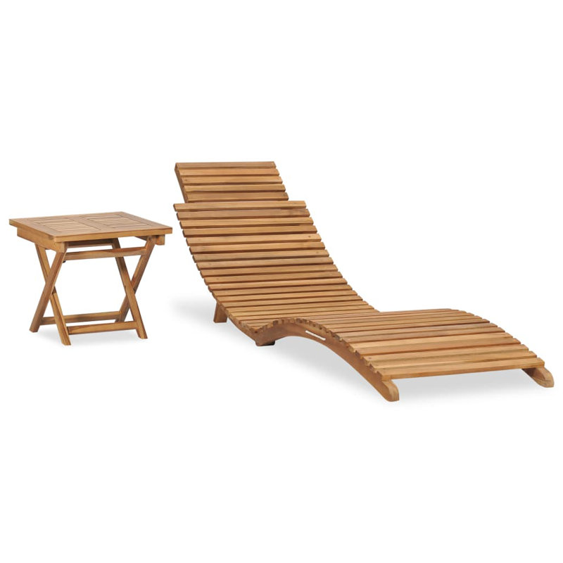 Bartman 175cm Long Reclining Teak Single Sun Lounger