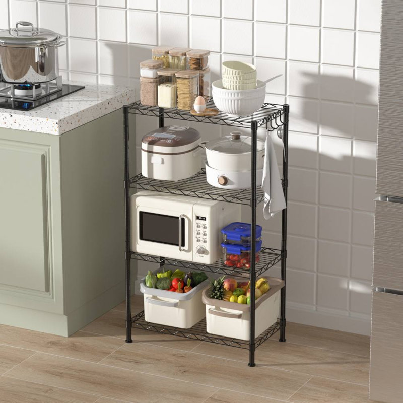Four-Tier Metal Rack (Black)
