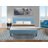 2-Pc Platform Full Size Bed Set with 1 Bed Frame and a Night Stand for Bedrooms - Reliable and Sturdy Construction - Denim Blue Linen Fabric-20742782-88016231