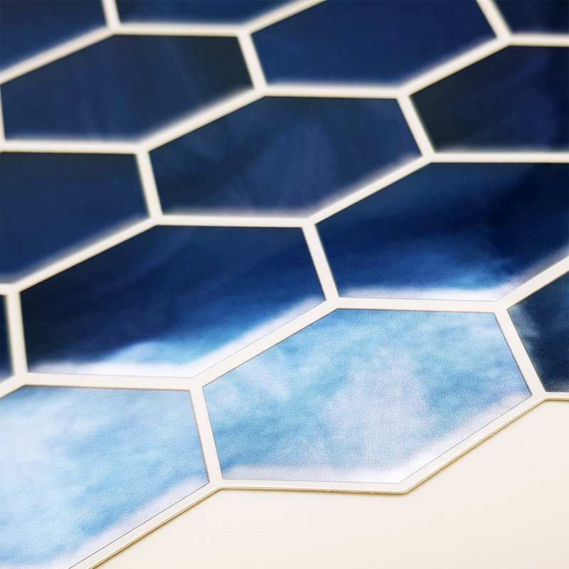 15cm W x 30.5cm L Aluminum Peel and Stick Mosaic Tile, Shimmering Blue