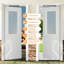 Dalle de porte d'entrée avec cadre insonorisant - Panneau de verre givré, bois massif apprêté blanc-122845834-122846537