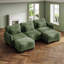 Canapé d'angle modulaire 3 places en chenille en forme de U avec poufs et coussins-598623532