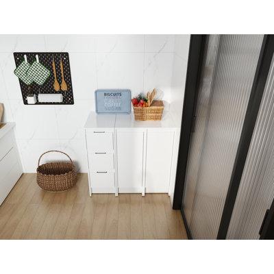 Armoire de rangement sur pied 36 po, portes et tiroirs à fermeture en douceur, combinaison 12 po x 3 po