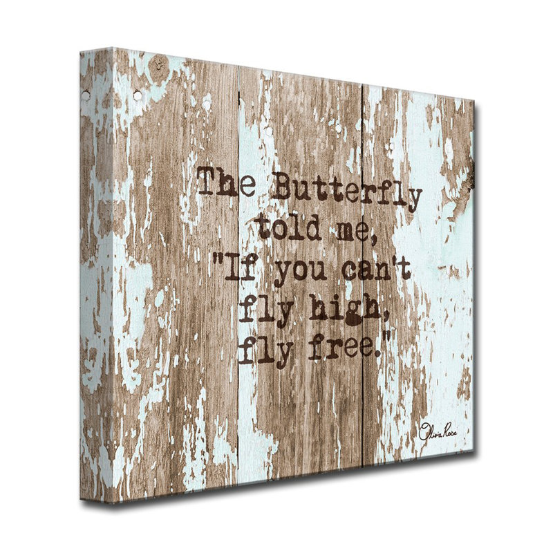 "Fly Free", reproduction d’art textuel sur toile tendue, H 30 po x l 30 po x 1,5 po