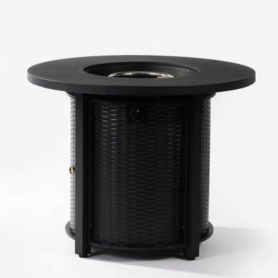 32Inch Round Fire Pit Table With Adjustable Flame, Customize Your Outdoor Heat And Steel Table, Versatile For Different Activities