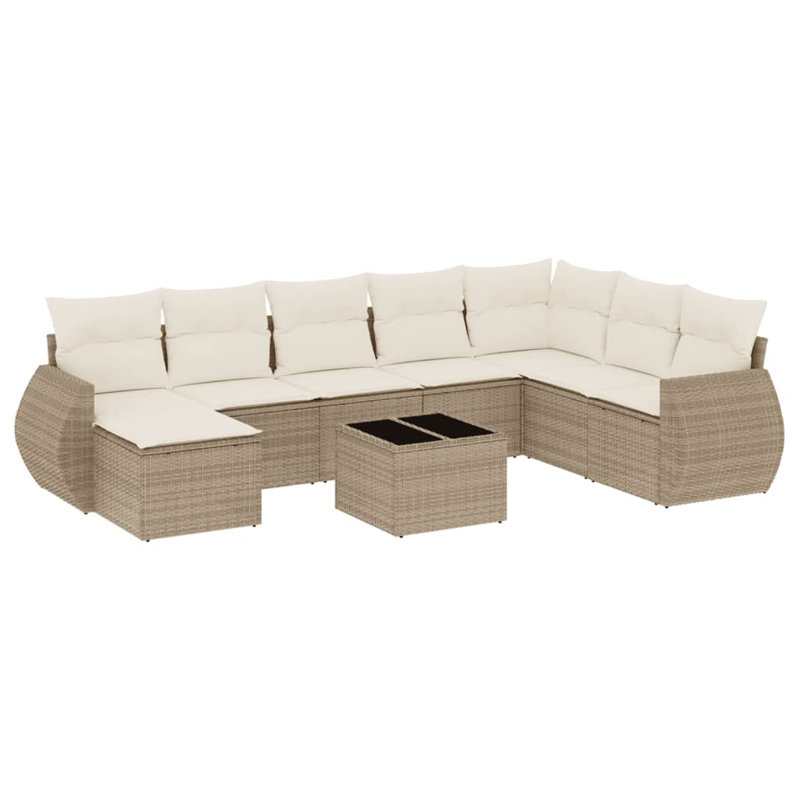 Ensemble de canapé de jardin modulaire en rotin PE 9 pièces Vidaxl