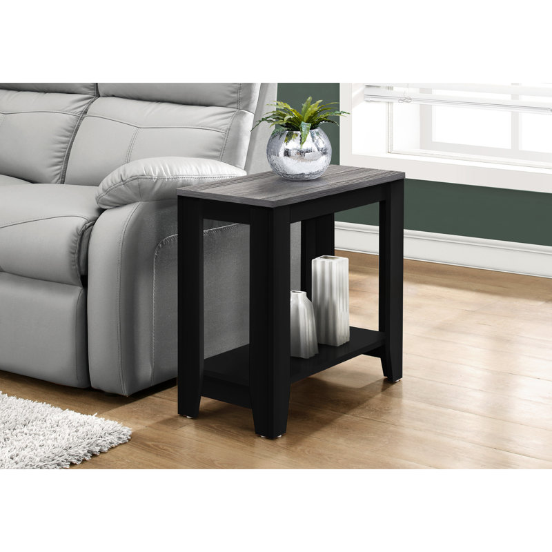 Table de chevet rectangulaire noire et grise, idéale pour le rangement ou la décoration, table de bout de 11,51 po de largeur, rangement polyvalent pour le décor, poids de 16 lb