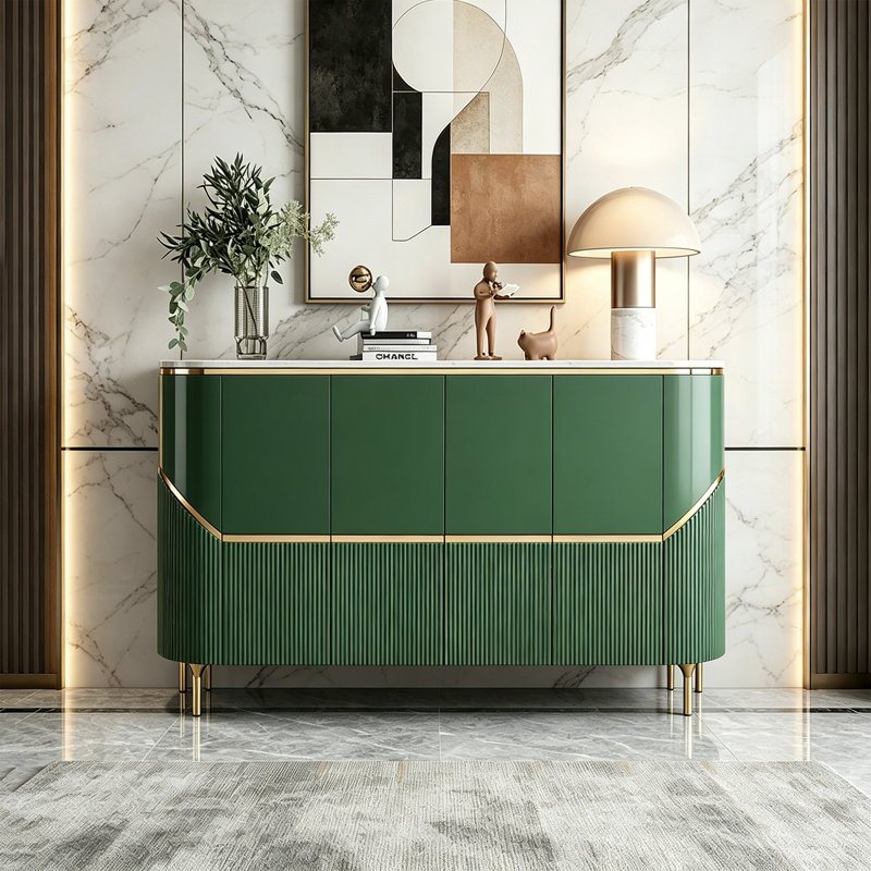 Buffet moderne moderne de style italien, H 35,43 po x l 59,06 po x P 15,75 po, Vert