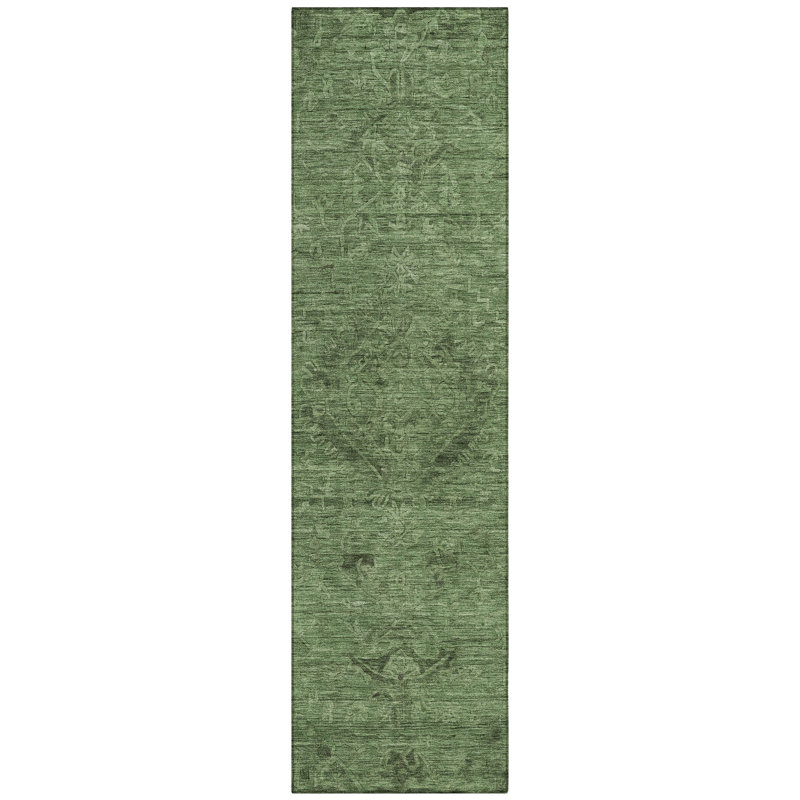 Malia Fern Washable Indoor-Outdoor Rug - , 2'3" x 7'6"