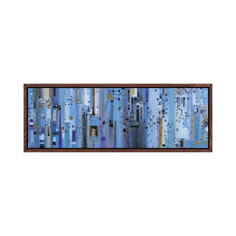 Modern Structures by Ekaterina Ermilkina - Panoramic Print on Canvas, Classic Brown Wood Framed, 30.48 cm H x 91.44 cm W