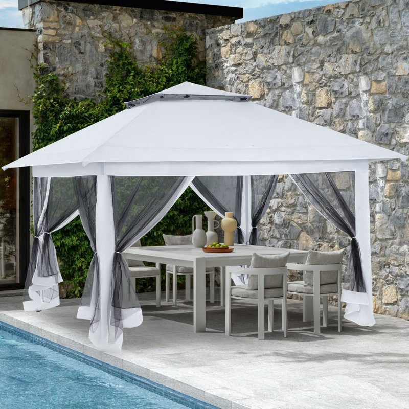  12 Ft. W x 12 Ft. D Metal Patio Gazebo, Khaki