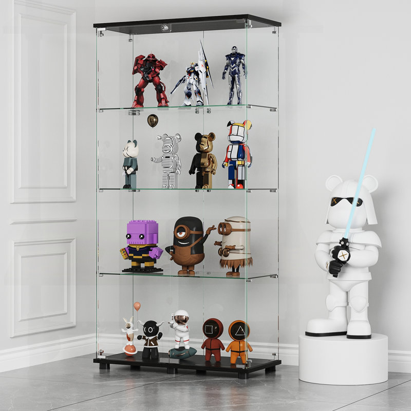 Vitrine polyvalente verrouillable avec plusieurs tablettes pour différentes pièces
