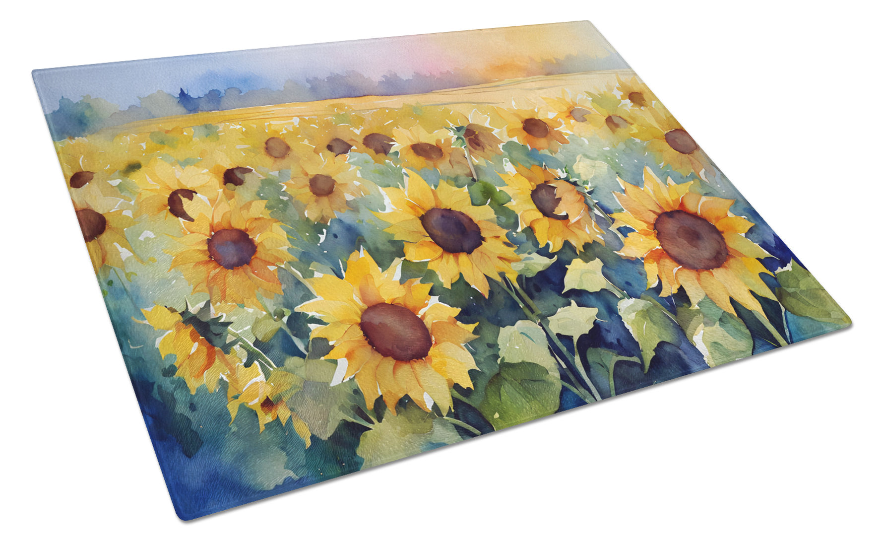 Sunflower Print Temper Glass Cutting Board