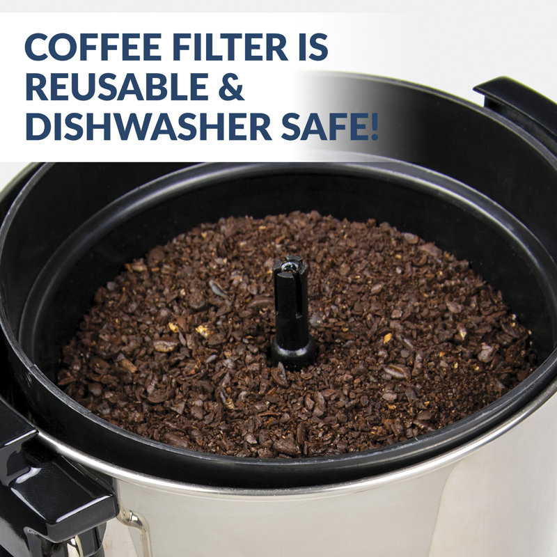 Urne à café automatique de 30 tasses Homecraft à infusion rapide de 1000 watts - Acier inoxydable