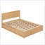 Lit plateforme moderne en bois avec rangement inférieur et 2 tiroirs-1217682202