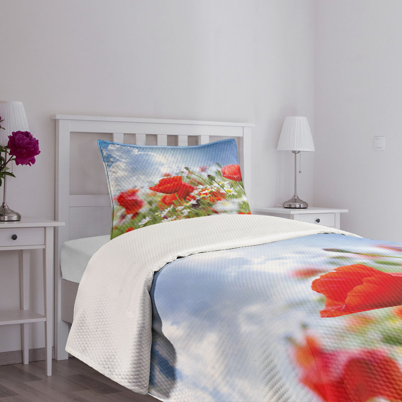 Ambesonne Country Bedspread Spring Meadow Multicolor