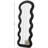 Flannel Full Length Wave Black Floor Mirror With Stand For Bedroom And Living Room, Versatile Hanging Or Leaning Options