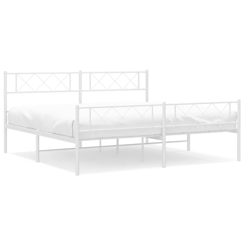Nicodemo Open-Frame Bed, 193 x 203 cm, White