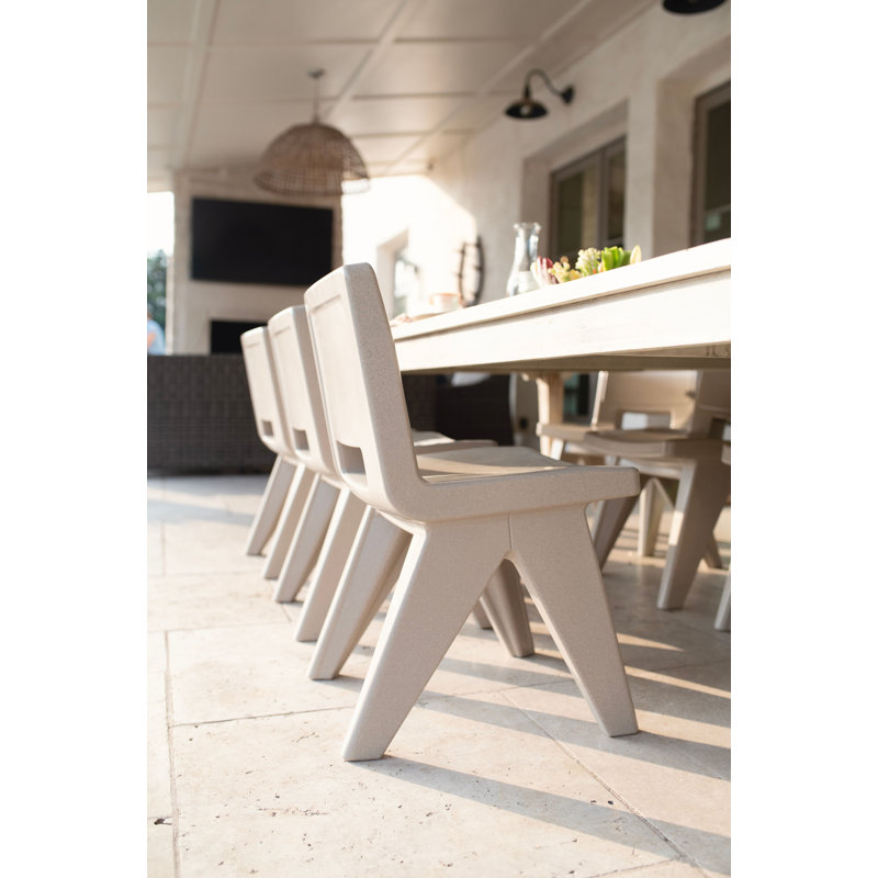 Fresco Outdoor Dining Side Chair, Concrete Gray
