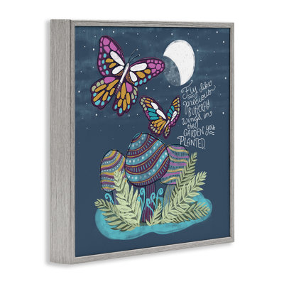 «Fly Like Precious Butterfly Wings», art giclée encadré, design par Connie Summers